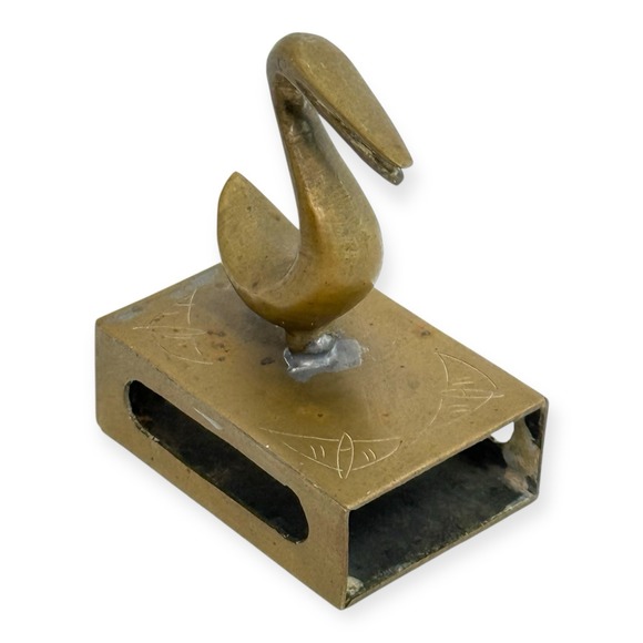Other - Vintage Brass Pelican Matchbox Holder Safe Mid-Century Desk Lounge Accessory